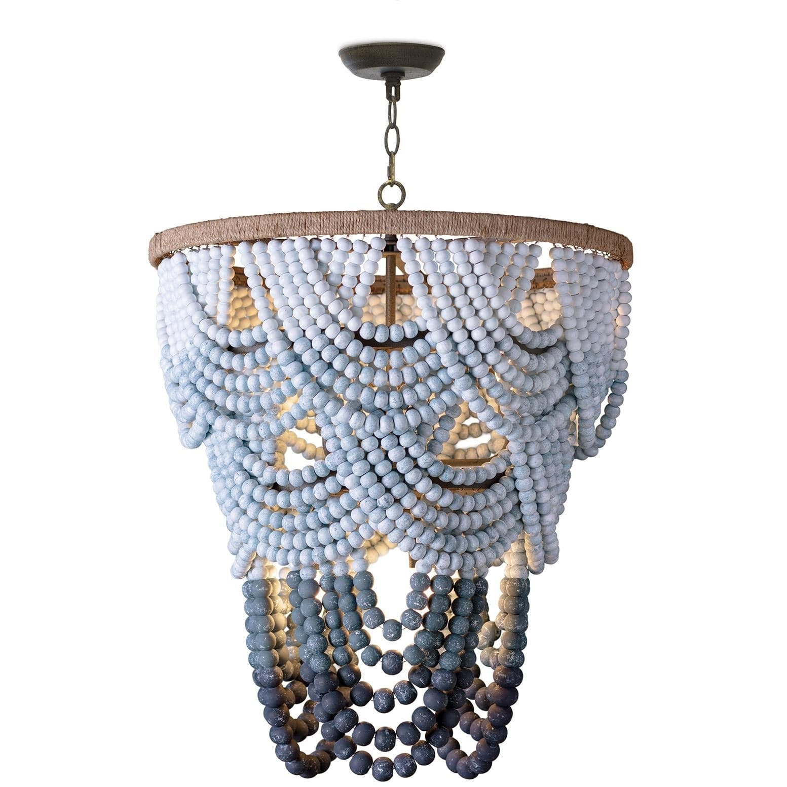 Ombre Wood Bead Chandelier - HER Home Design Boutique
